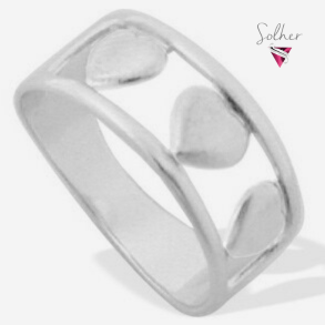 Anillo Tres Corazones Plata