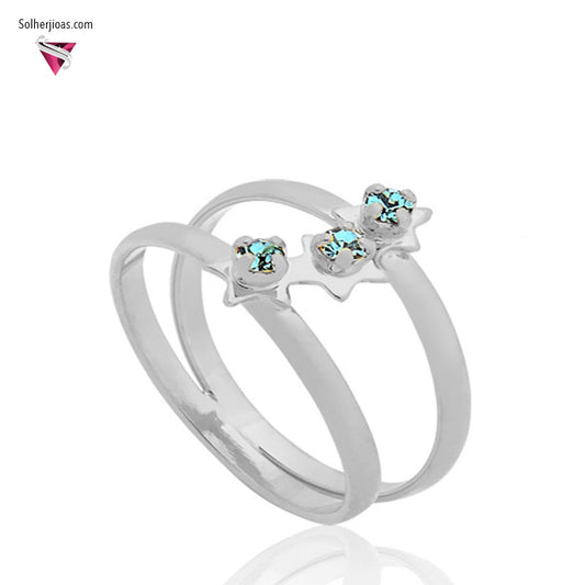 Anillo Tres Estrellas Plata