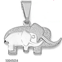 Colgante Mama Elefante con Bebe Plata.