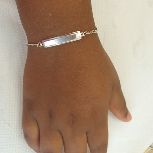 Pulsera Personalizable para Niños Unisex Plata.