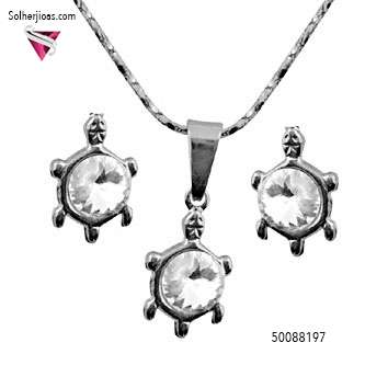 Conjunto Tortuga Plata con Circón .