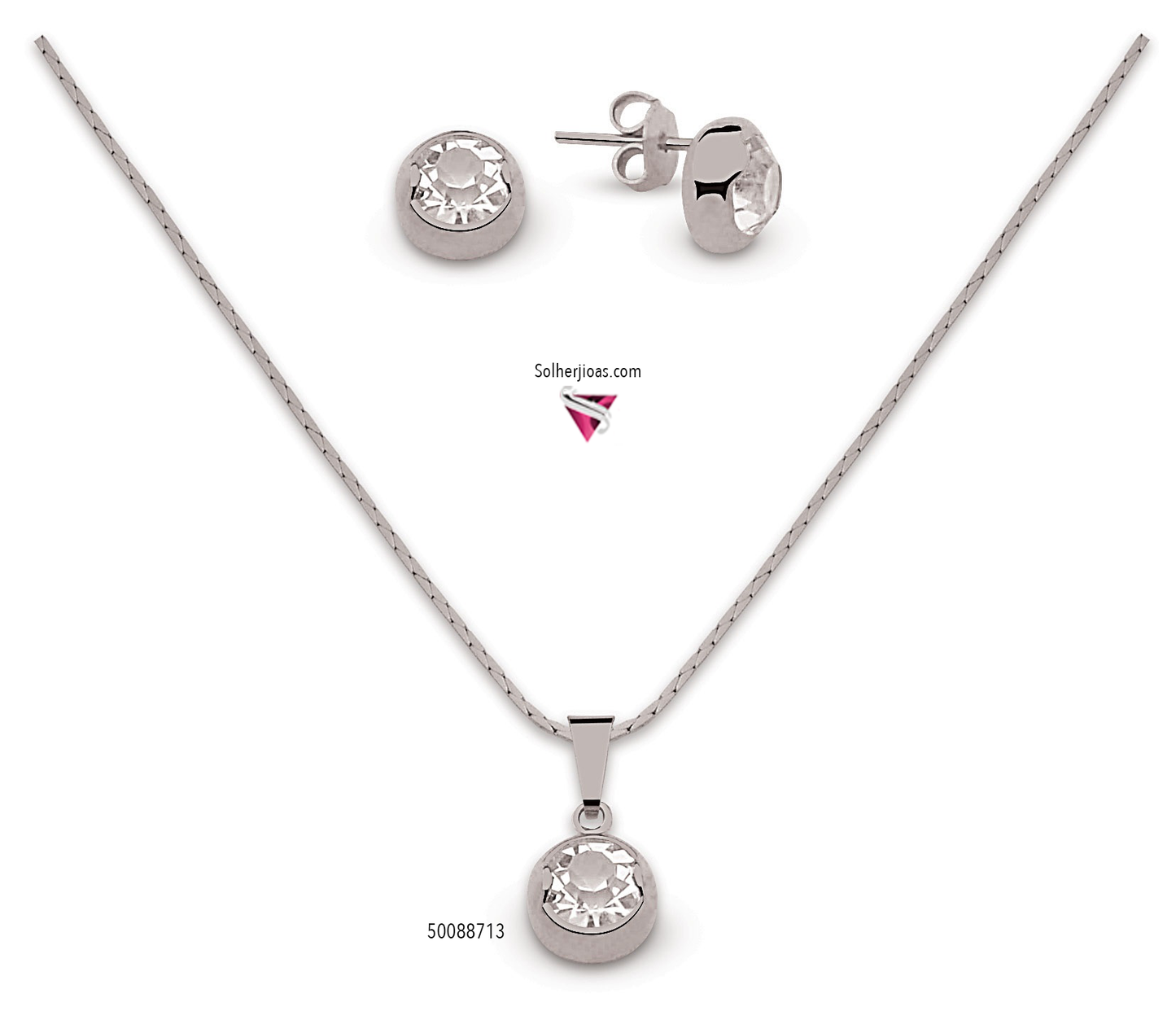 Conjunto Mareen Con Circón Plata.