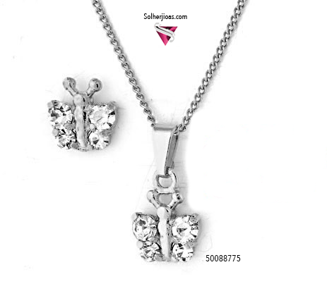 Conjunto Mariposas  con Circonita de  Plata