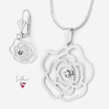 Conjunto Rosas Plata