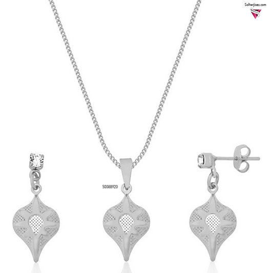 Conjunto Gotas y Destellos Plata.