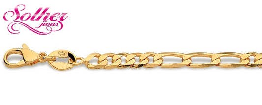 Cadena Figaro Nueve Eslabones Gold.