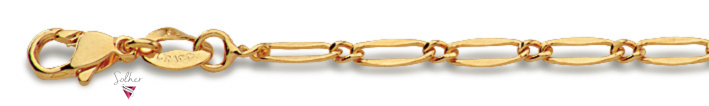 Cadena Tejido Figaro M Gold