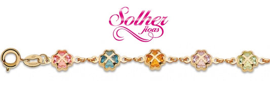 Pulsera Rosas de colores Gold.