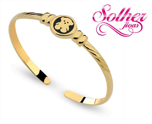 Pulsera Oso con Esmaltado Gold.