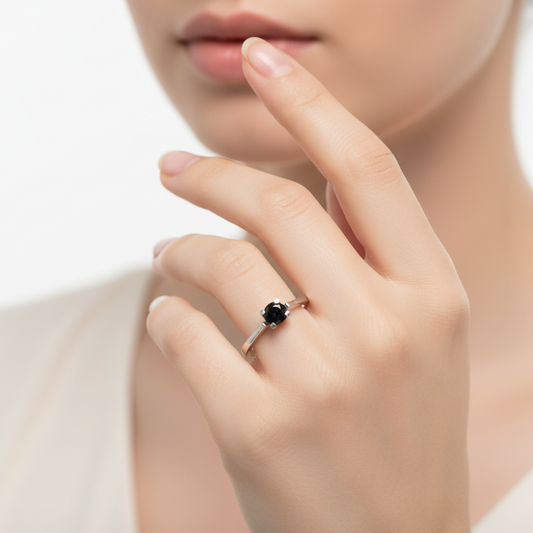 Anillo Zafiro Oro blanco