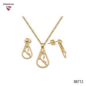 Conjunto Delfín Gold con Circónitas .