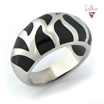Anillo Cebra Black Plata.