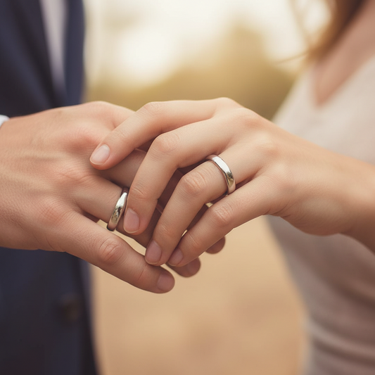 Alianza lisa media caña de 3mm en Oro blanco de 18 Kl. Terminación en brillo