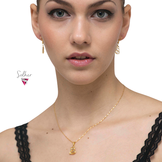 Conjunto Corazon Lirios De Amor Gold