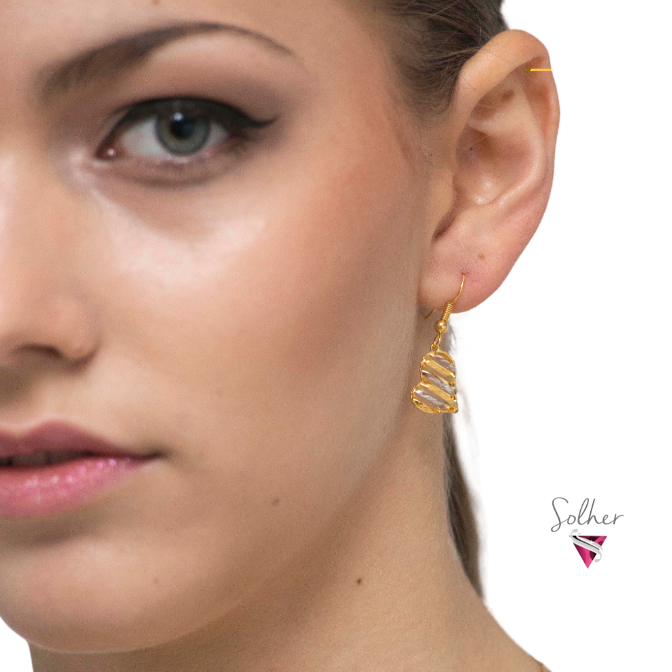 Conjunto Corazon Lirios De Amor Gold