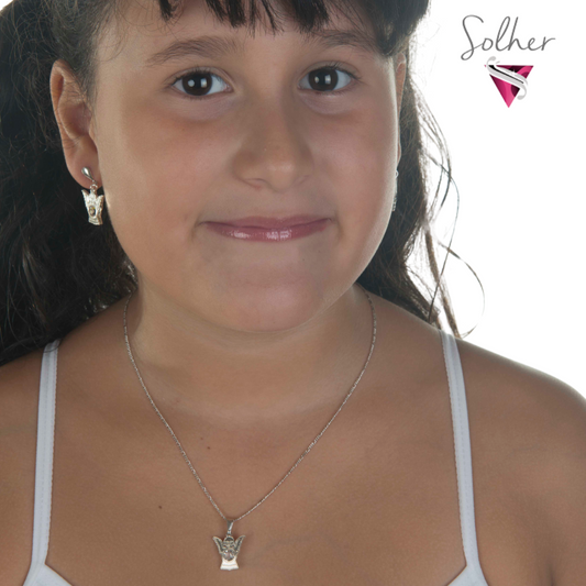 Conjunto Angel Plata Con Circonitas Finas .