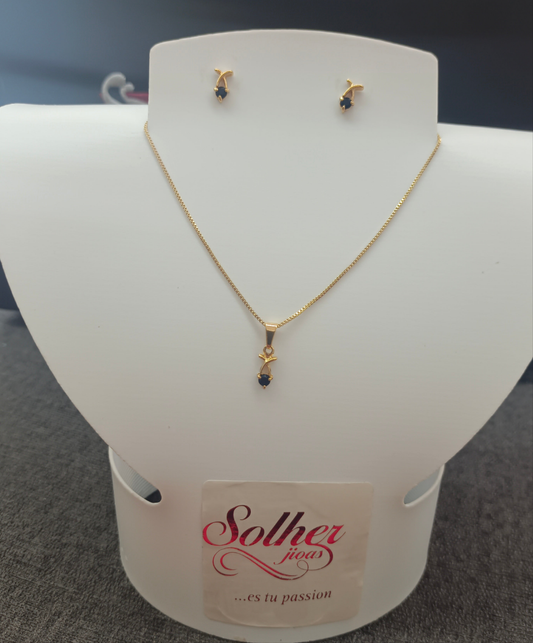 Conjunto de Lazos con Circonitas gold.
