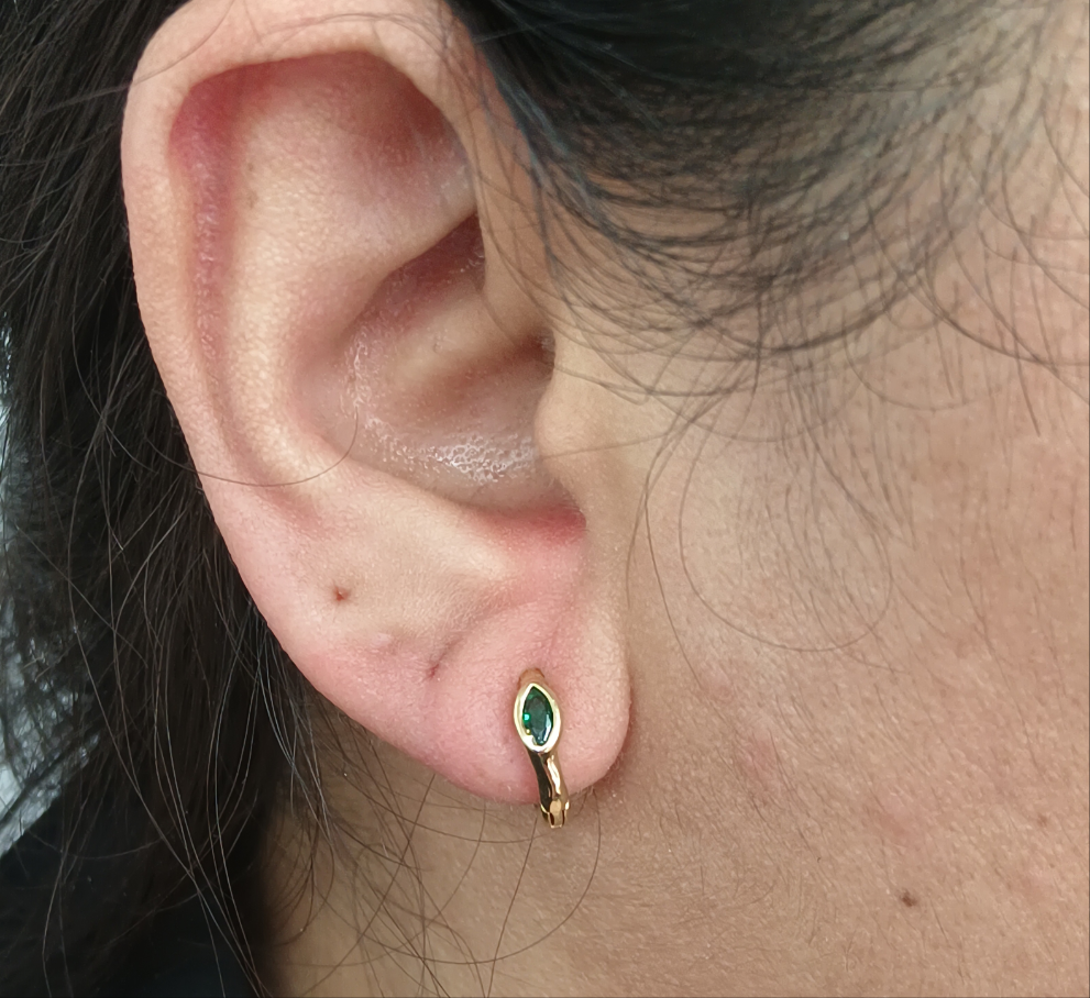 Argollas Lagri con Turmalina verde T. P