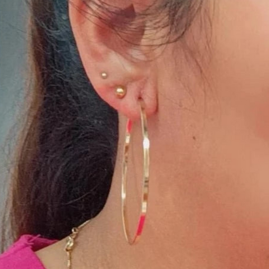 Argollas Hilo Cuadrado Tamaño L