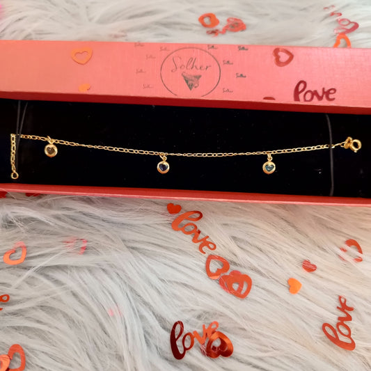 Pulsera tres corazones Gold