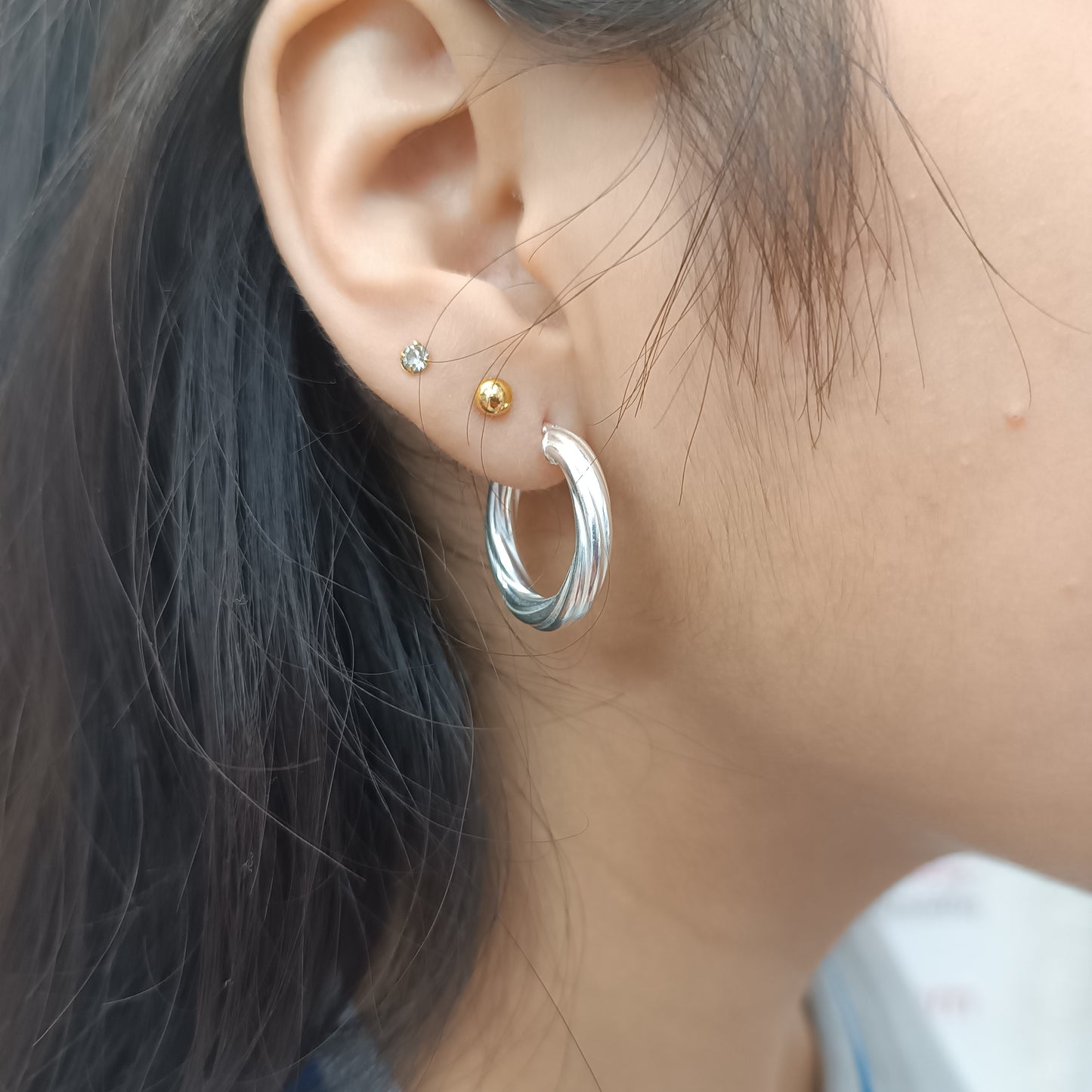 Argollas Espiral plata