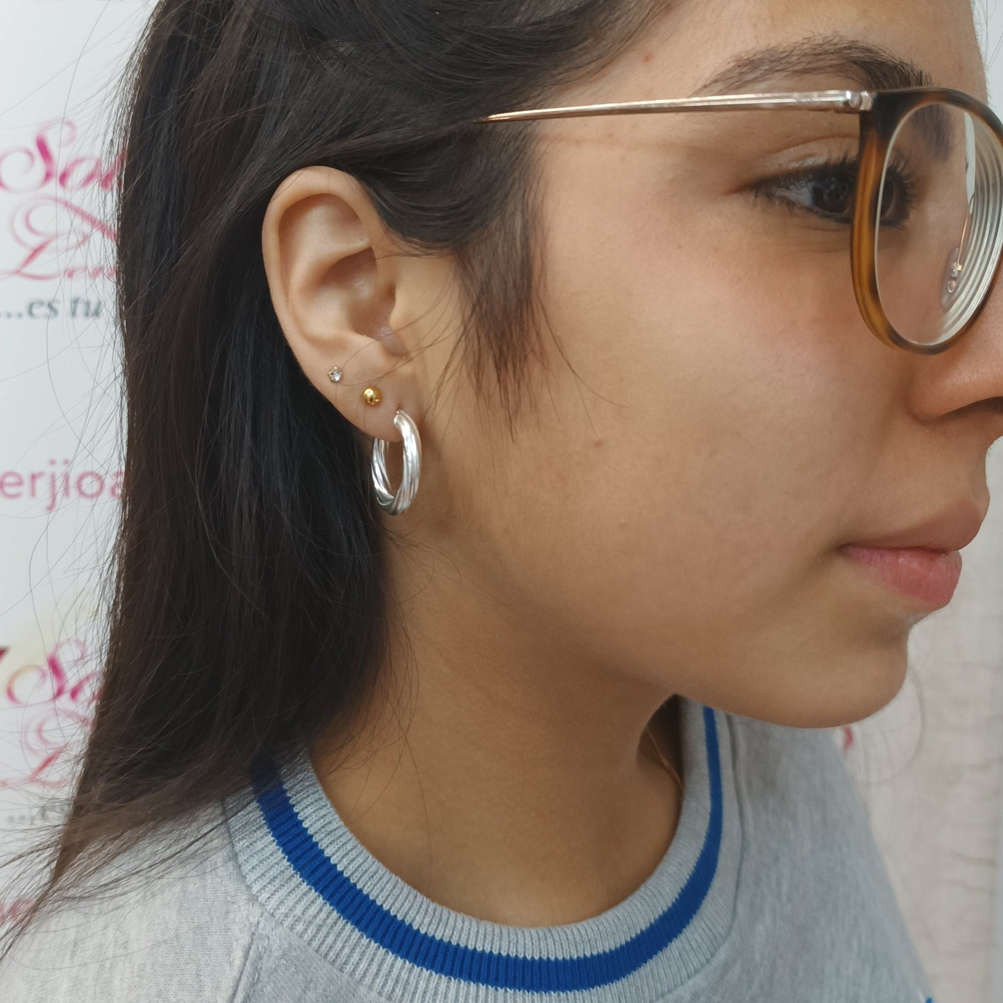 Argollas Espiral plata