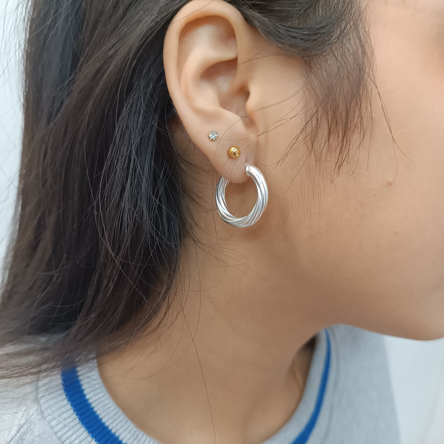 Argollas Espiral plata