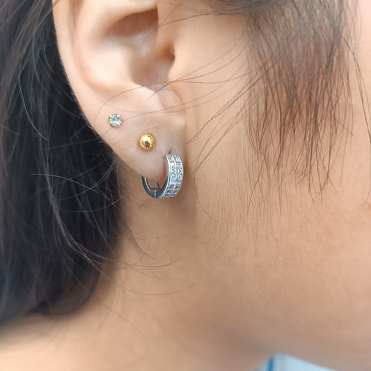 Argollas T.xm con circonitas Plata