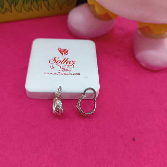 Argollas mini con relieve Plata