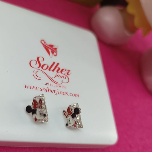 Pendientes Minnie con Esmaltado Plata