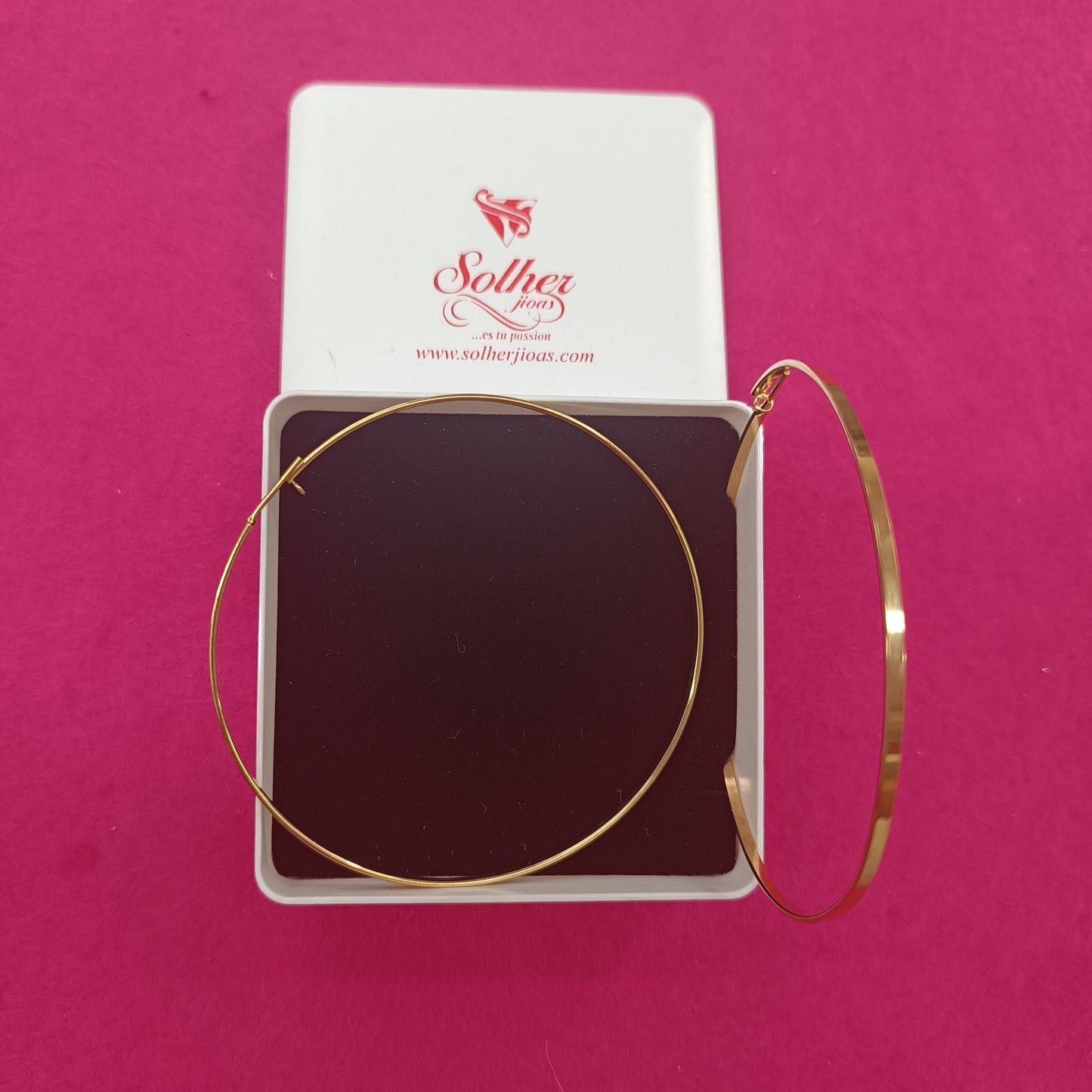Argollas Hilo Cuadrado Tamaño XXL Gold