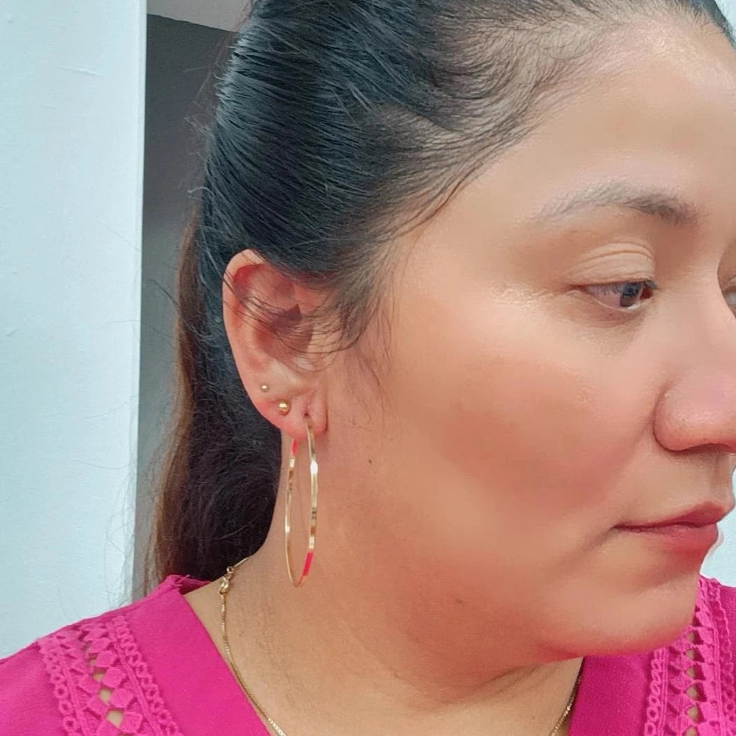 Argollas Hilo Cuadrado Tamaño L