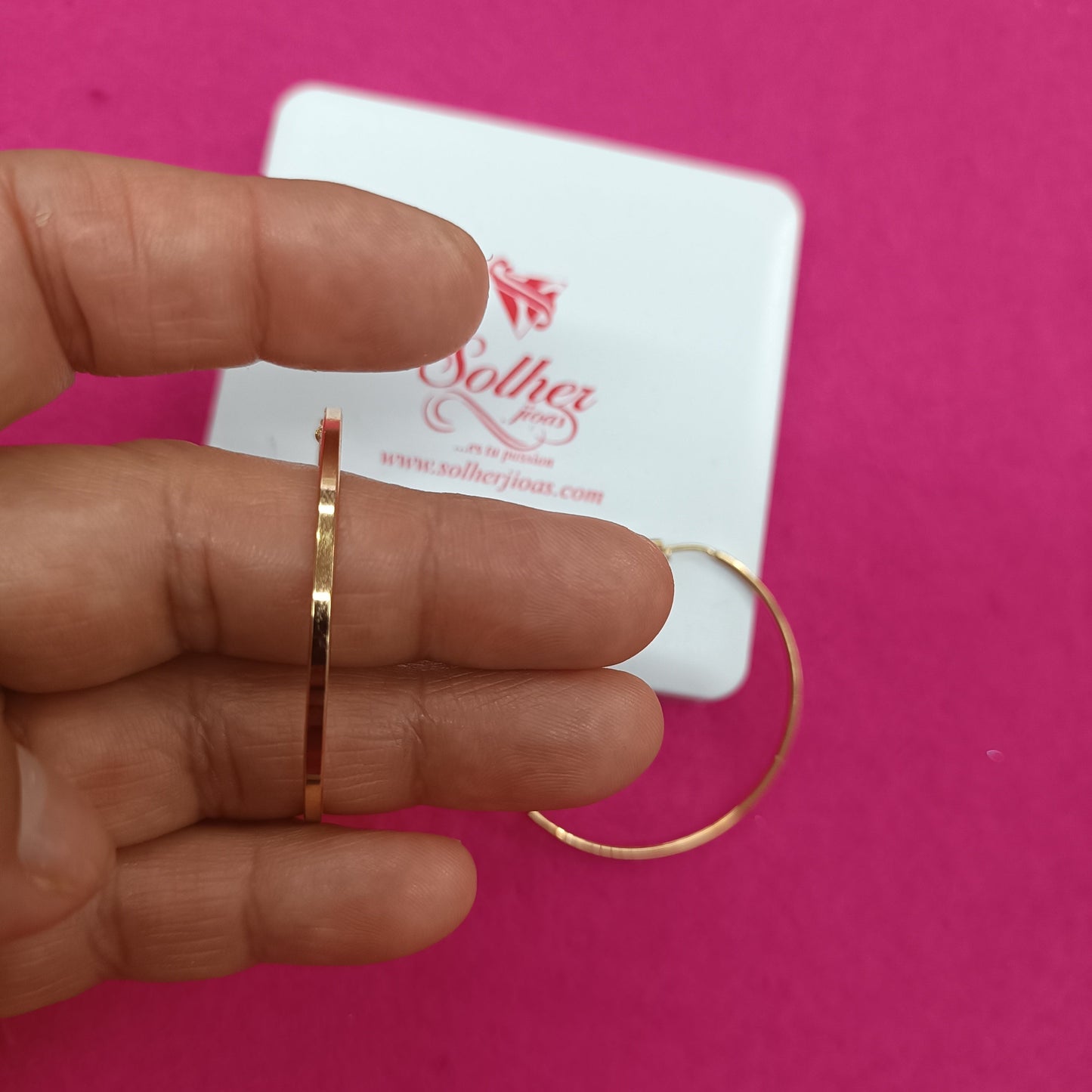 Argollas Hilo Cuadrado Tamaño L