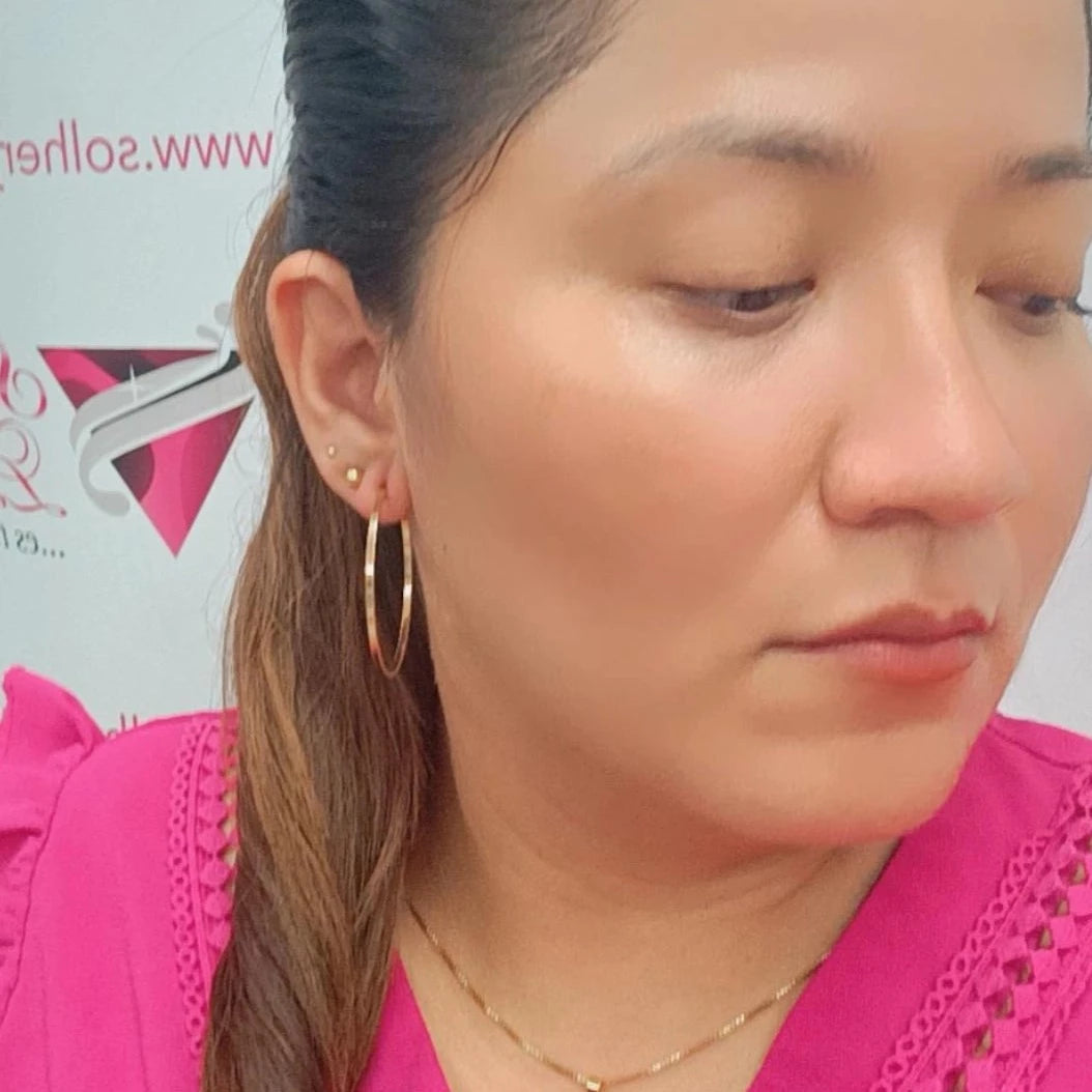 Argollas Hilo Cuadrado Tamaño M
