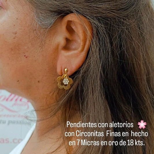 Pendientes con Aletorio con circonitas finas.