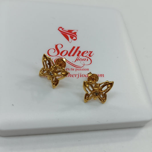 Pendientes Mariposa 🦋 con circonitas fina Gold.