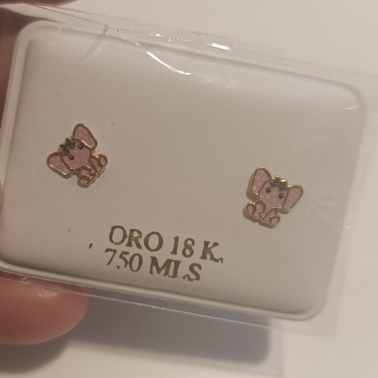 Pendientes Elefante en oro de 18 kts