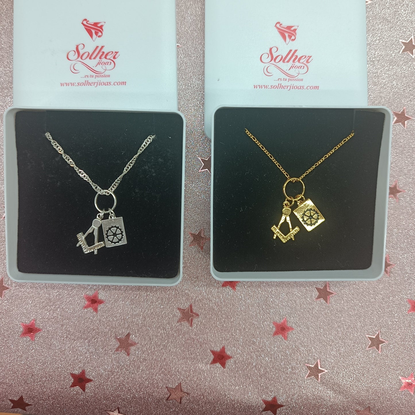 Cadena y Colgante Mecánicos Plata