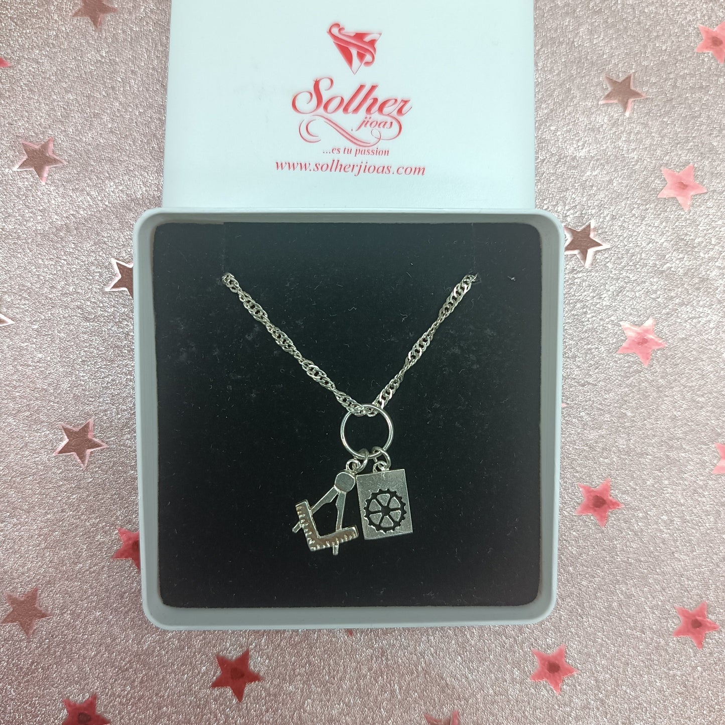 Cadena y Colgante Mecánicos Plata