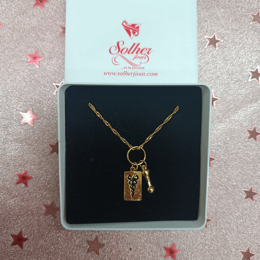 Cadena y Colgante Fisioterapeuta Gold