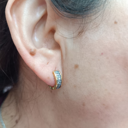 Argollas Con Circonitas Finas Gold M