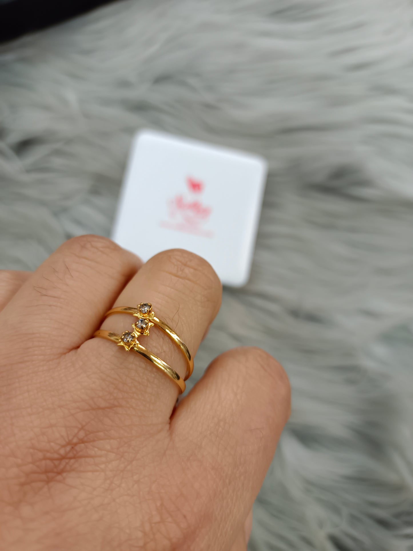 Anillo Estrellas Con Circonitas Gold