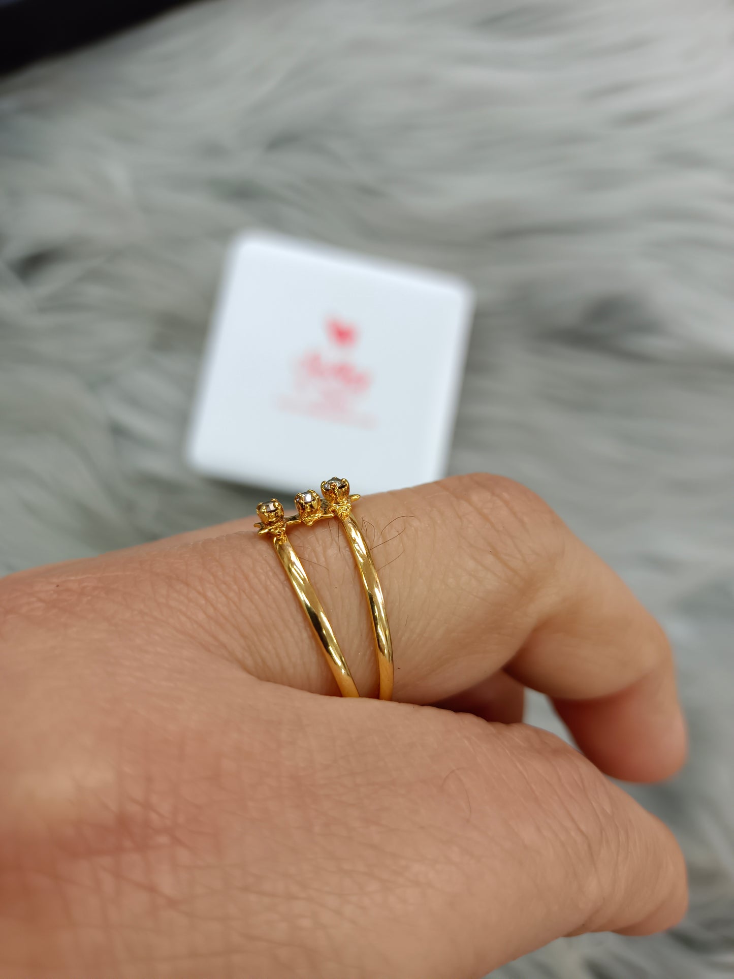 Anillo Estrellas Con Circonitas Gold