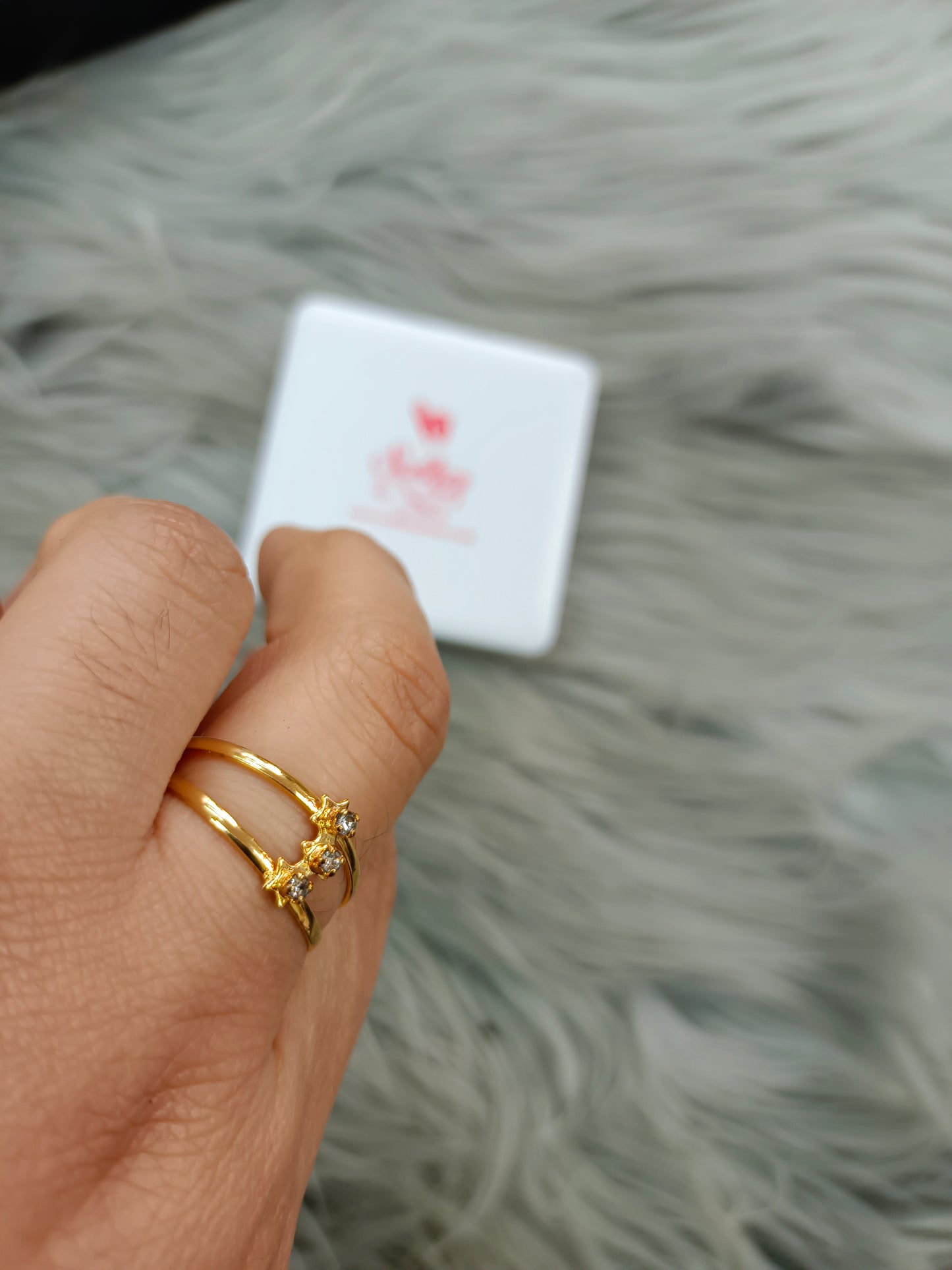 Anillo Estrellas Con Circonitas Gold