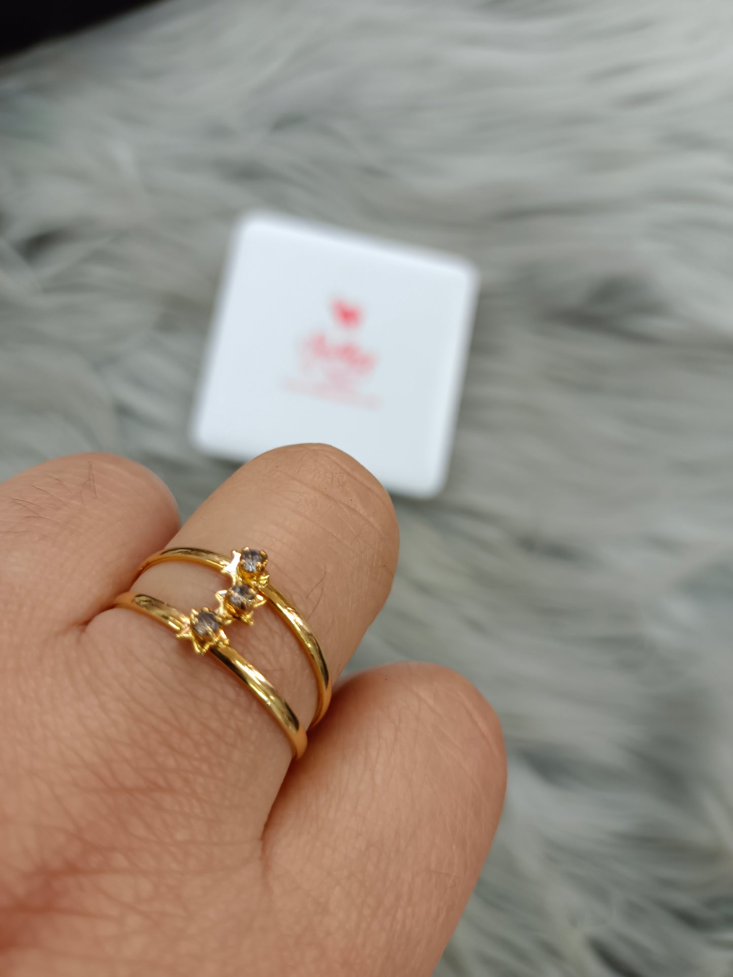 Anillo Estrellas Con Circonitas Gold
