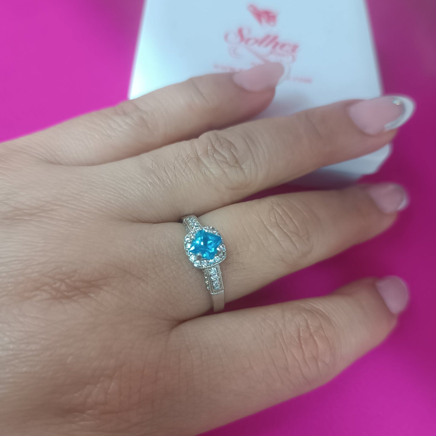 Anillo Aguamarina Plata