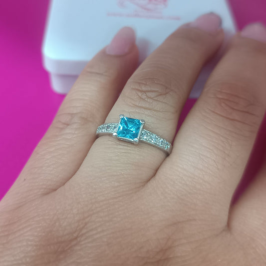 Anillo Aguamarina plata