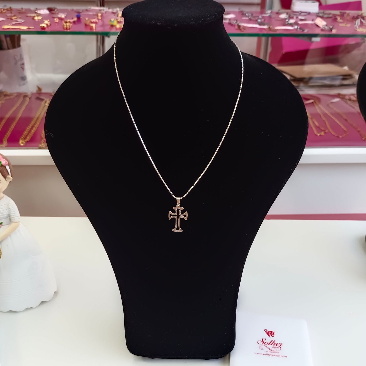 Colgante Cruz con Cadena ⛓️Plata.