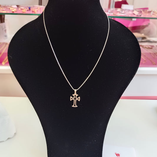 Colgante Cruz con Cadena ⛓️Plata.