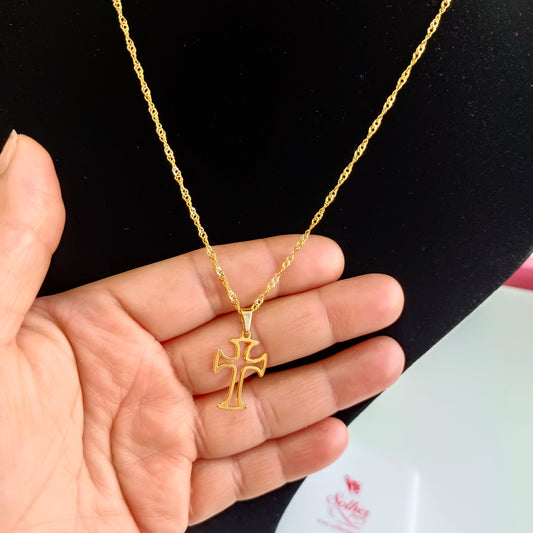 Colgante Cruz Gold con cadena ⛓️